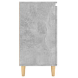 Sideboard&Solid Wood Legs Concrete Grey 60x35x70 cm Engineered Wood - Rear View