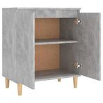 Sideboard&Solid Wood Legs Concrete Grey 60x35x70 cm