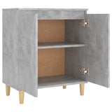 Sideboard&Solid Wood Legs Concrete Grey 60x35x70 cm Engineered Wood - Close-Up Angle