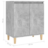 Sideboard&Solid Wood Legs Concrete Grey 60x35x70 cm Engineered Wood - Low Angle