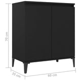 Sideboard Black 60x35x70 cm Engineered Wood - Close-Up Angle