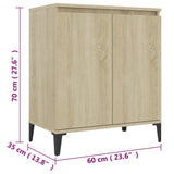 Sideboard Sonoma Oak 60x35x70 cm Engineered Wood - Close-Up Angle