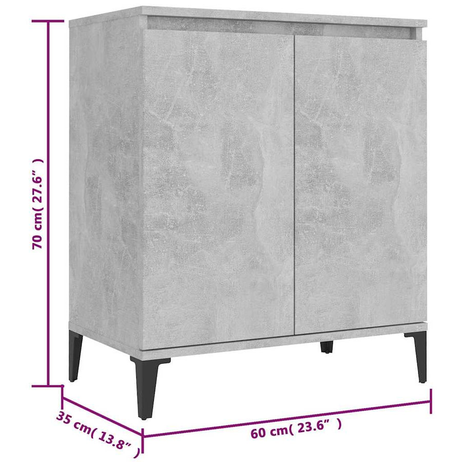 Sideboard Concrete Grey 60x35x70 cm Engineered Wood