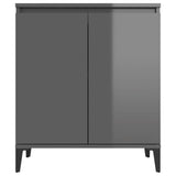 Sideboard High Gloss Grey 60x35x70 cm Engineered Wood