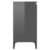 Sideboard High Gloss Grey 60x35x70 cm Engineered Wood - Rear View