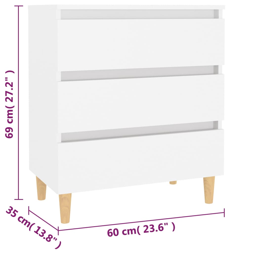Sideboard White 60x35x69 cm Engineered Wood