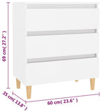 Sideboard White 60x35x69 cm Engineered Wood - Close-Up Angle