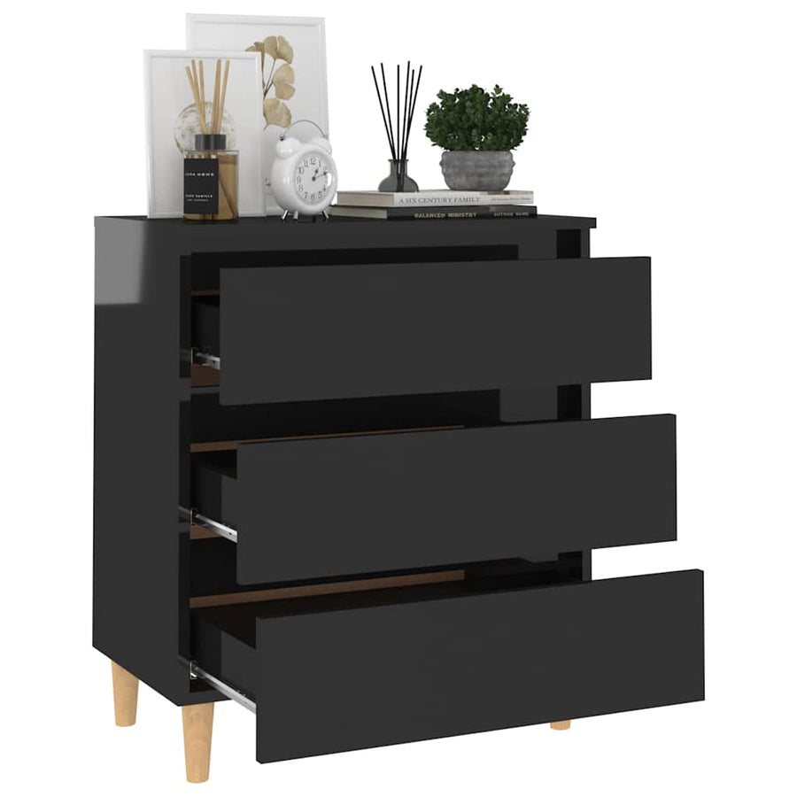 Sideboard High Gloss Black 60x35x69 cm Engineered Wood