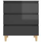 Sideboard High Gloss Grey 60x35x69 cm Engineered Wood