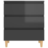 Sideboard High Gloss Grey 60x35x69 cm Engineered Wood - 45-Degree Angle