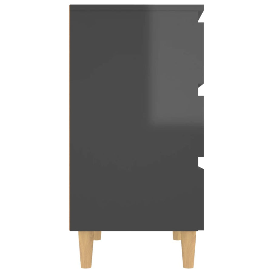 Sideboard High Gloss Grey 60x35x69 cm Engineered Wood
