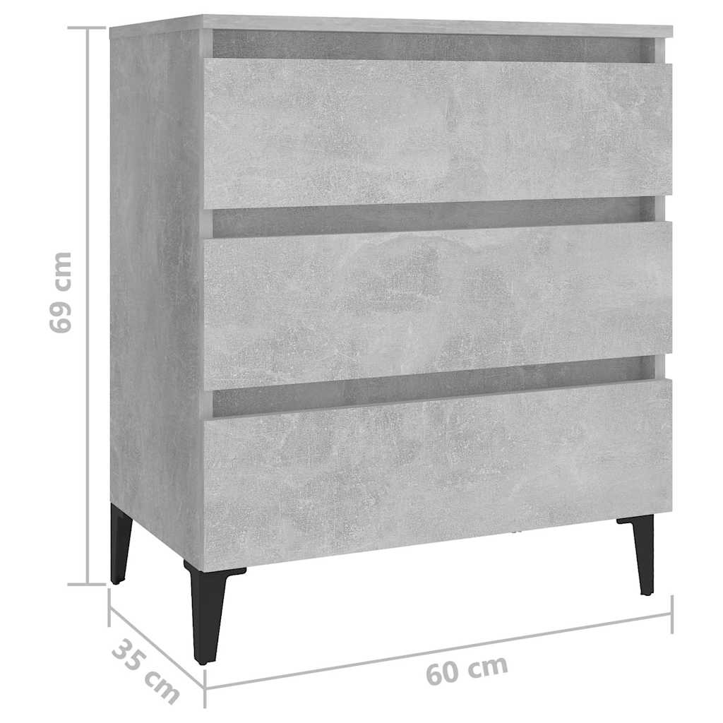 Sideboard Concrete Grey 60x35x69 cm Engineered Wood