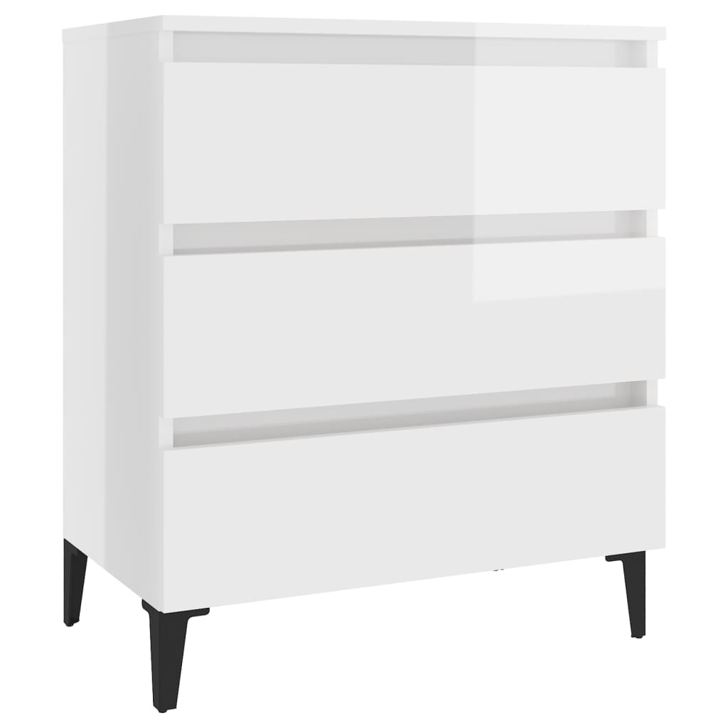 Sideboard High Gloss White 60x35x69 cm Engineered Wood