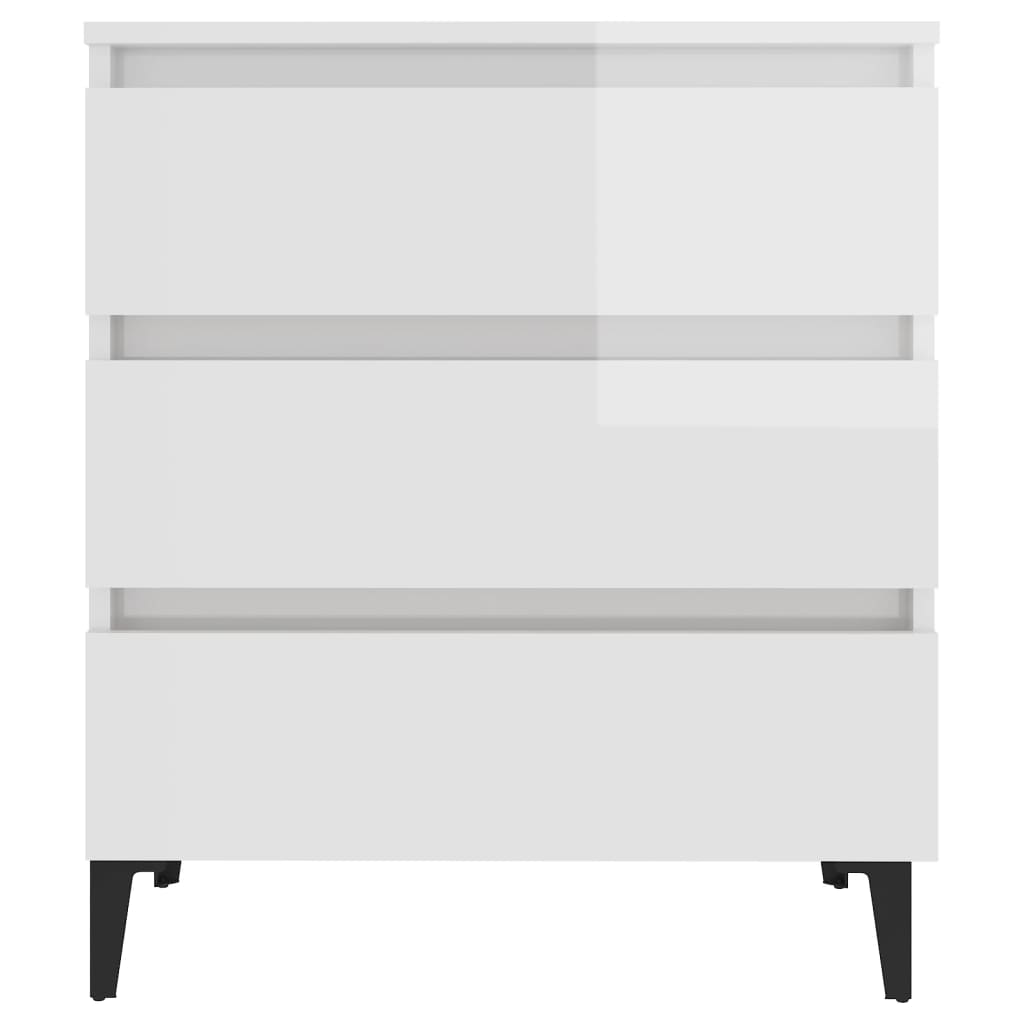 Sideboard High Gloss White 60x35x69 cm Engineered Wood