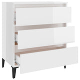 Sideboard High Gloss White 60x35x69 cm Engineered Wood