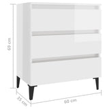 Sideboard High Gloss White 60x35x69 cm Engineered Wood