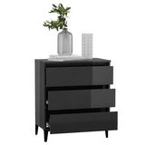 Sideboard High Gloss Grey 60x35x69 cm Engineered Wood