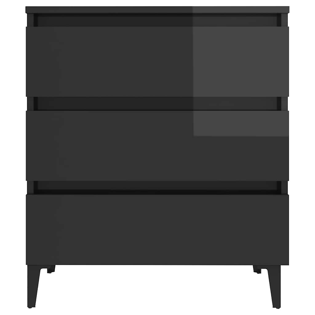 Sideboard High Gloss Grey 60x35x69 cm Engineered Wood