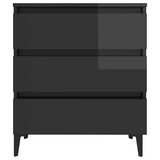 Sideboard High Gloss Grey 60x35x69 cm Engineered Wood