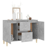 Sideboard Concrete Grey 101x35x70 cm Engineered Wood - Side View