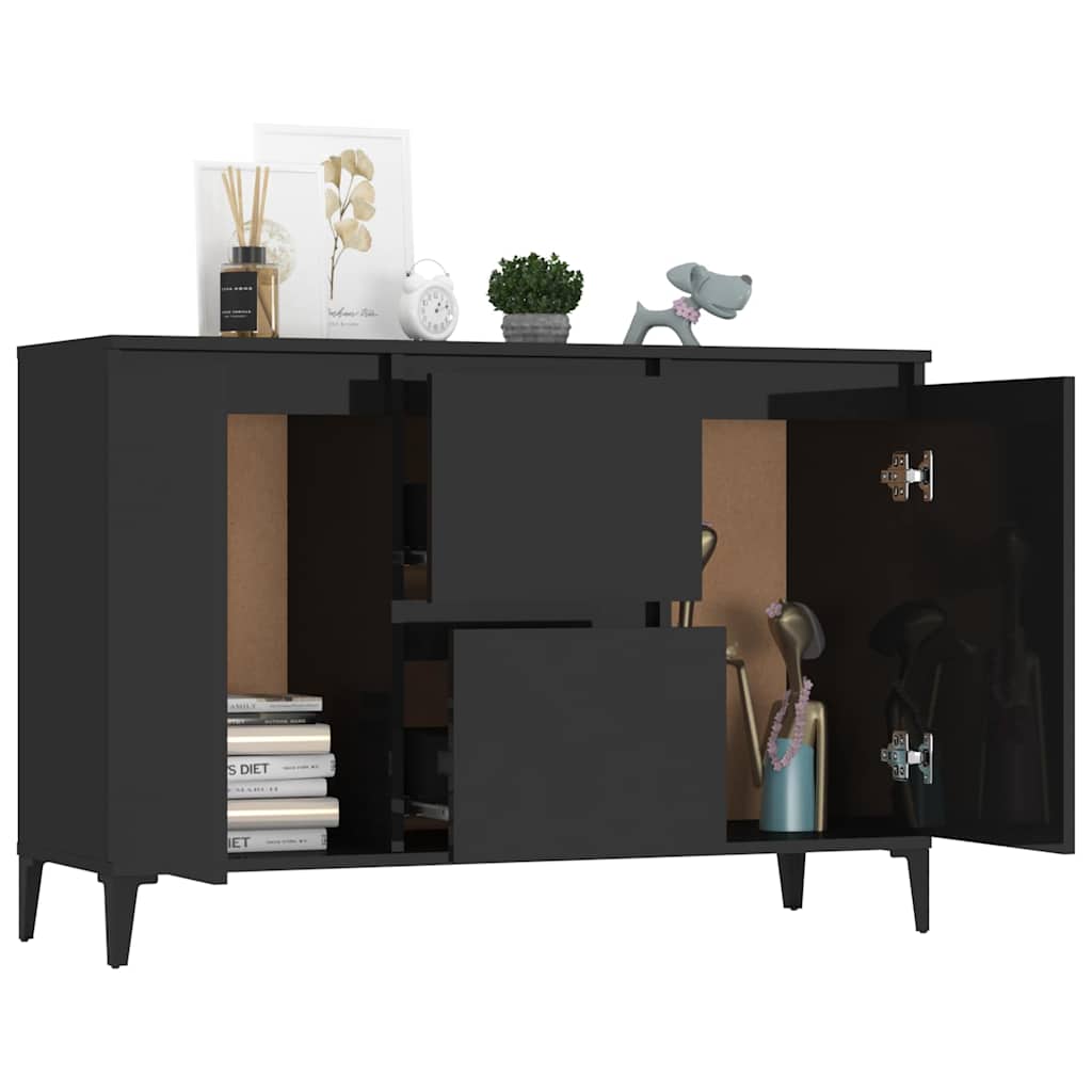 Sideboard High Gloss Black 104x35x70 cm Engineered Wood