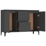 Sideboard High Gloss Grey 104x35x70 cm Engineered Wood - Top-Down View