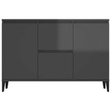 Sideboard High Gloss Grey 104x35x70 cm Engineered Wood