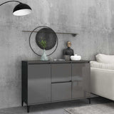 Sideboard High Gloss Grey 104x35x70 cm Engineered Wood