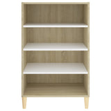 Sideboard White and Sonoma Oak 57x35x90 cm Engineered Wood - Top-Down View