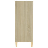 Sideboard White and Sonoma Oak 57x35x90 cm Engineered Wood - 45-Degree Angle