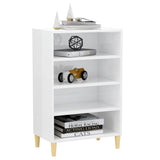 Sideboard High Gloss White 57x35x90 cm Engineered Wood - Side View