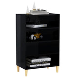 Sideboard High Gloss Black 57x35x90 cm Engineered Wood - Side View