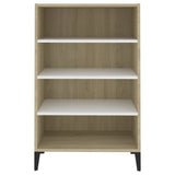 Sideboard White and Sonoma Oak 57x35x90 cm Engineered Wood - Top-Down View