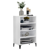 Sideboard High Gloss White 57x35x90 cm Engineered Wood - Side View