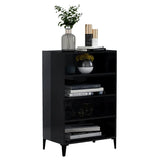 Sideboard High Gloss Black 57x35x90 cm Engineered Wood - Side View