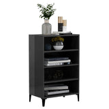 Sideboard High Gloss Grey 57x35x90 cm Engineered Wood - Side View