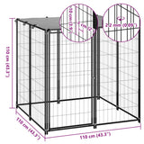 Dog Kennel Black 110x110x110 cm Steel