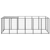 Dog Kennel Black 330x110x110 cm Steel - Front View