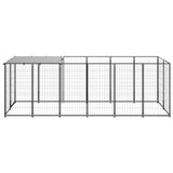 Dog Kennel Black 330x110x110 cm Steel