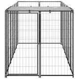 Dog Kennel Black 330x110x110 cm Steel - Side View