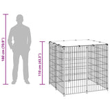 Dog Kennel Silver 110x110x110 cm Steel - Extra Image