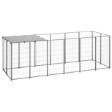 Dog Kennel Silver 330x110x110 cm Steel