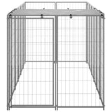 Dog Kennel Silver 330x110x110 cm Steel - Side View