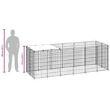 Dog Kennel Silver 330x110x110 cm Steel