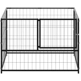 Dog Kennel Black 100x100x70 cm Steel - Front View