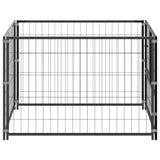 Dog Kennel Black 100x100x70 cm Steel - Side View