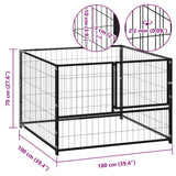 Dog Kennel Black 100x100x70 cm Steel - 45-Degree Angle