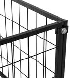 Dog Kennel Black 100x100x70 cm Steel - Close-Up Angle
