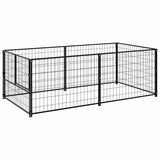 Dog Kennel Black 200x100x70 cm Steel - Front View