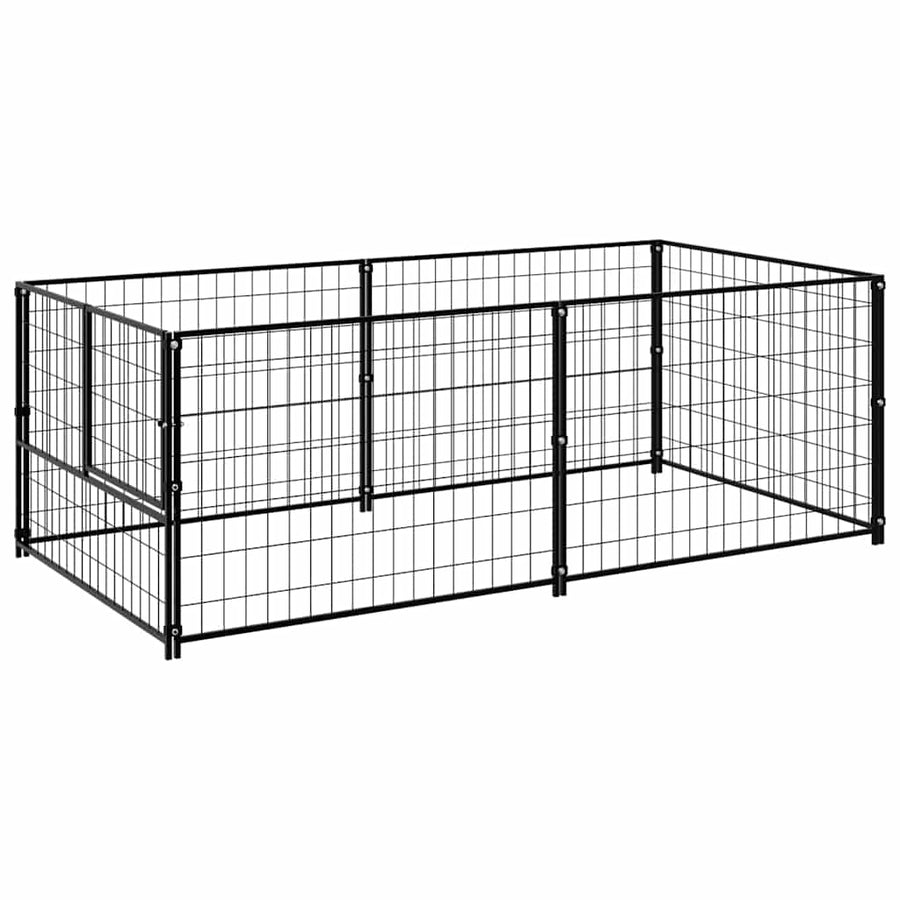 Dog Kennel Black 200x100x70 cm Steel